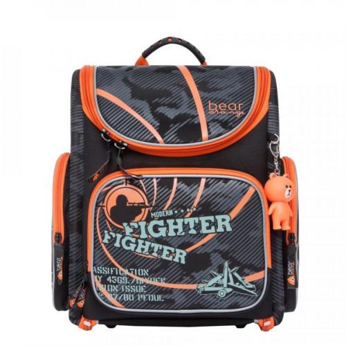 Ранец для школьника черный Orange Bear - Фабрика сумок «Grizzly»