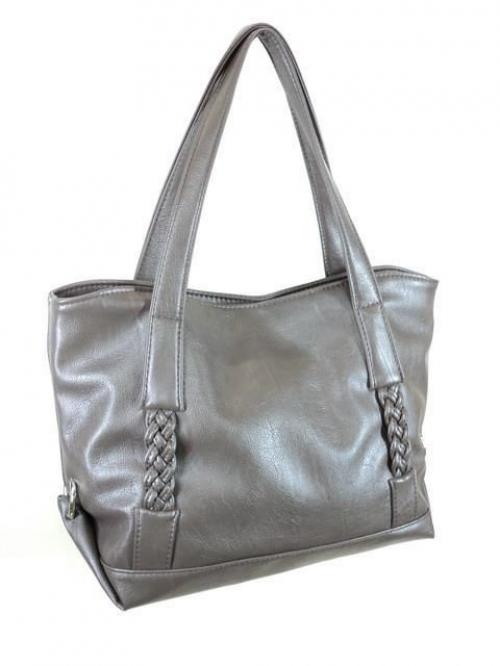 Женская сумка классическая серая  - Фабрика сумок «Миг»