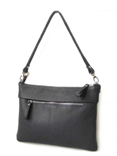 Женская кожаная сумка с длинной ручкой черная Studio KSK - Фабрика сумок «Studio KSK»
