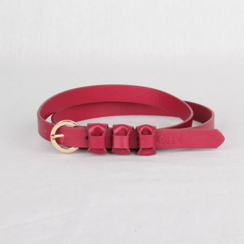 Кожаный ремень женский красный Griffon - Фабрика сумок «Griffon»