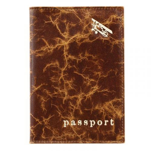 Обложка на паспорт пулл-ап рыжий Person - Фабрика сумок «Person»