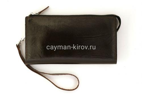 Портмоне-клатч кожаное с ремешком на руку Cayman - Фабрика сумок «Cayman»