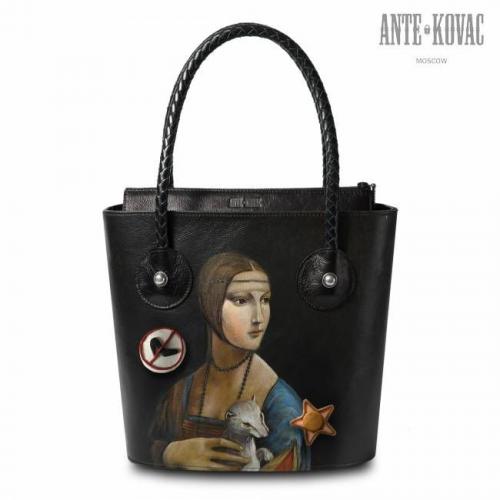 Женская кожаная сумка Дама с горностаем Ante Kovac - Фабрика сумок «Ante Kovac»