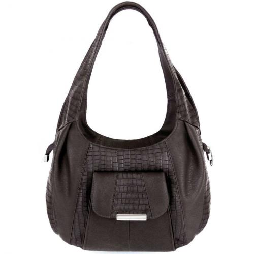 Женская сумка с одной ручкой Веста коричневая Крокус - Фабрика сумок «Кожгалантерея Крокус»