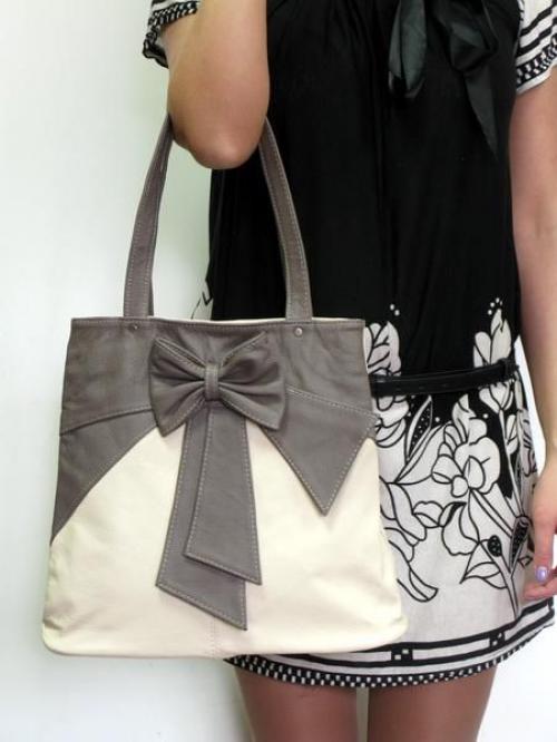 Женская кожаная сумка с бантом Карман - Фабрика сумок «Карман»
