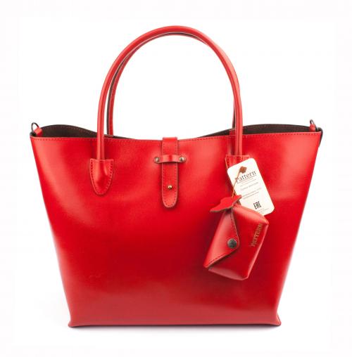 Женская красная сумка Shopper Mix Pattern - Фабрика сумок «Pattern»