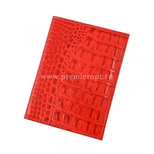Кожаная обложка для водительских документов красная Премьер - Фабрика сумок «Премьер»