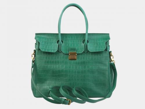 Зелёная кожаная женская сумка из натуральной кожи  - Фабрика сумок «Alexander TS»