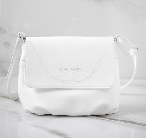 Небольшая женская сумка через плечо белая Christie Saiko - Фабрика сумок «Christie Saiko»