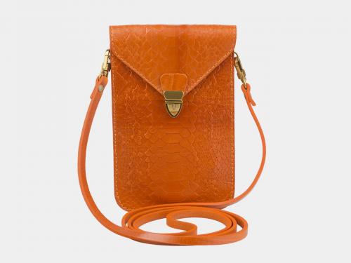 Оранжевый кожаный женский клатч Alexander TS - Фабрика сумок «Alexander TS»