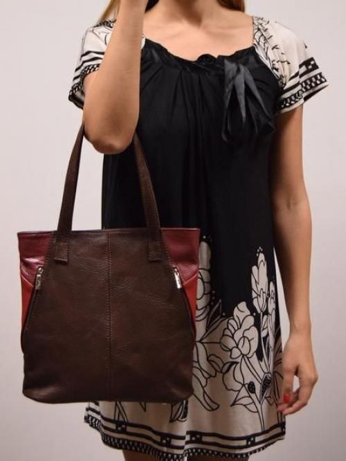 Коричневая женская сумка из кожи Карман - Фабрика сумок «Карман»