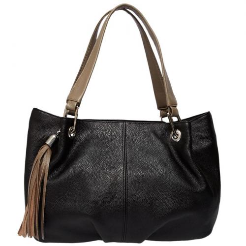 Кожаная сумка женская черная FORTE - Фабрика сумок «FORTE»