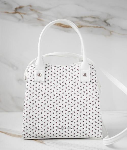 Женская сумка классическая белая с цветами Christie Saiko - Фабрика сумок «Christie Saiko»