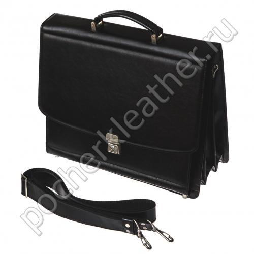 Четырехсекционный портфель на каркасной основе Почеркъ - Фабрика сумок «Почеркъ»