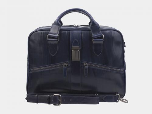 Синяя кожаная мужская сумка Alexander TS - Фабрика сумок «Alexander TS»