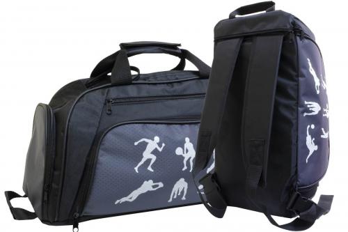 Спортивная сумка-рюкзак черная - Фабрика сумок «Сибирская кожгалантерея»