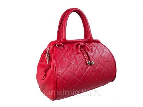 Женская сумка-саквояж красная Миг - Фабрика сумок «Миг»
