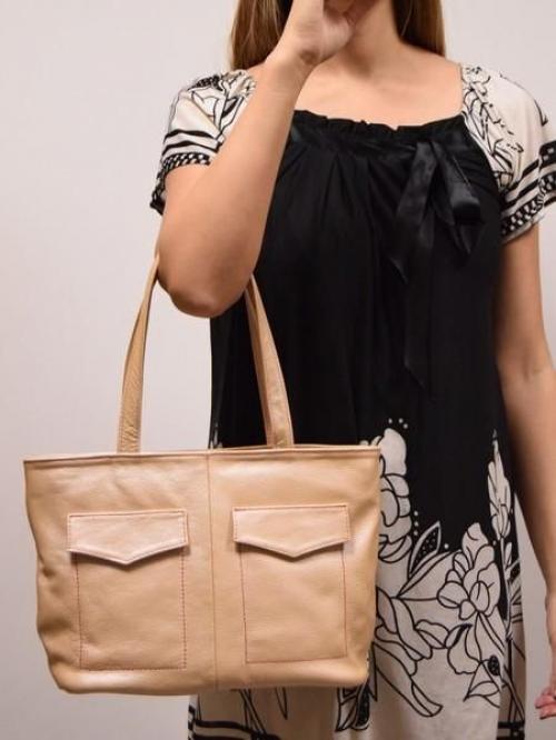 Женская сумка из натуральной кожи светлая - Фабрика сумок «Карман»