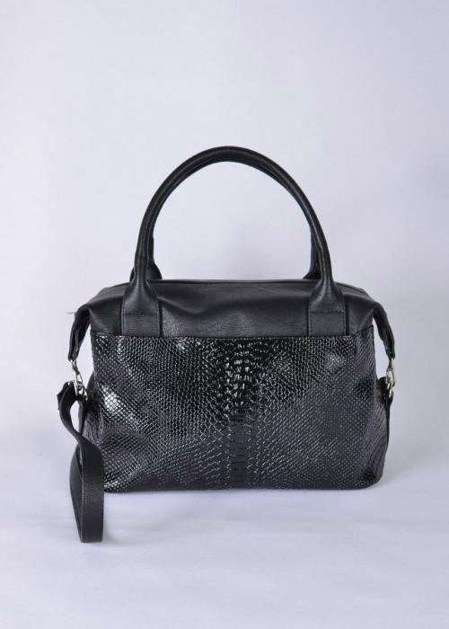 Женская сумка классическая черная рептилия Anri - Фабрика сумок «Anri»