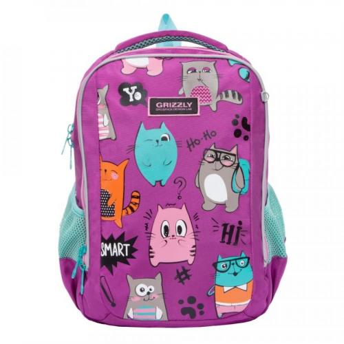 Школьный рюкзак для девочек коты Grizzly - Фабрика сумок «Grizzly»