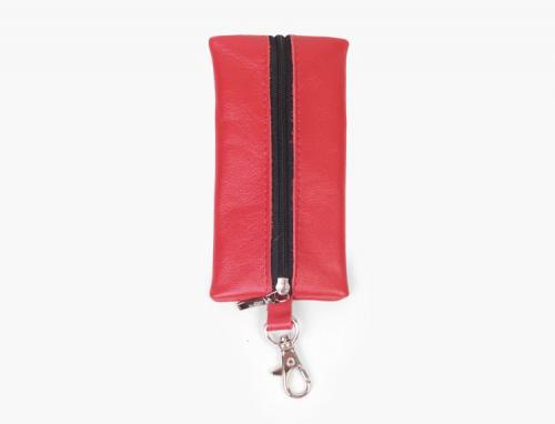 Красная кожаная ключница на молнии - Фабрика сумок «А-Рада»