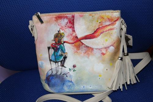 Кожаная сумка на плечо ручной рисунок Lara-ko - Фабрика сумок «Lara-ko»