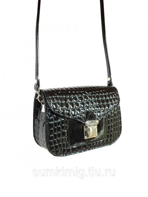 Женская сумка кроссбоди черный лак Миг - Фабрика сумок «Миг»