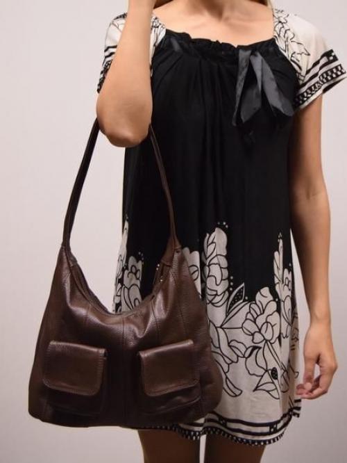 Кожаная женская сумка с карманами - Фабрика сумок «Карман»