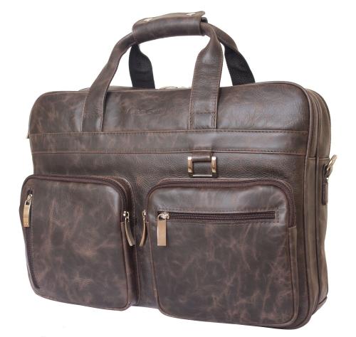 Кожаная сумка коричневая для ноутбука Lamberto brown Carlo Gattini - Фабрика сумок «Carlo Gattini»