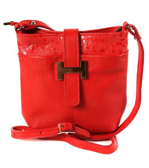 Женская кожаная красная сумка Карла Damiano Nesta - Фабрика сумок «Damiano Nesta»