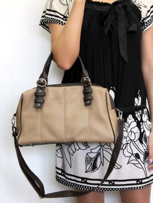 Женская сумка из кожи беж Карман - Фабрика сумок «Карман»