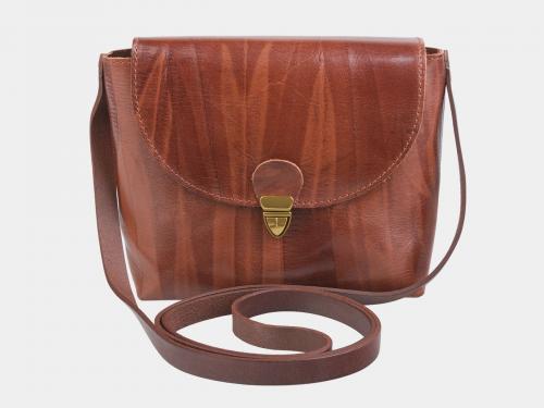 Коньячный кожаный женский клатч из натуральной кожи - Фабрика сумок «Alexander TS»