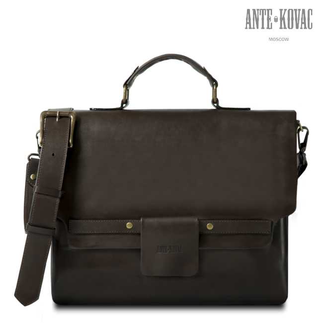 Мужской кожаный портфель в коричневом Ante Kovac - Фабрика сумок «Ante Kovac»