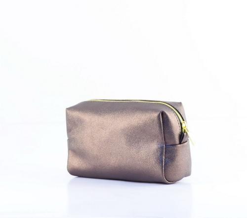 Косметичка бронза эко кожа Сакси - Фабрика сумок «Сакси»