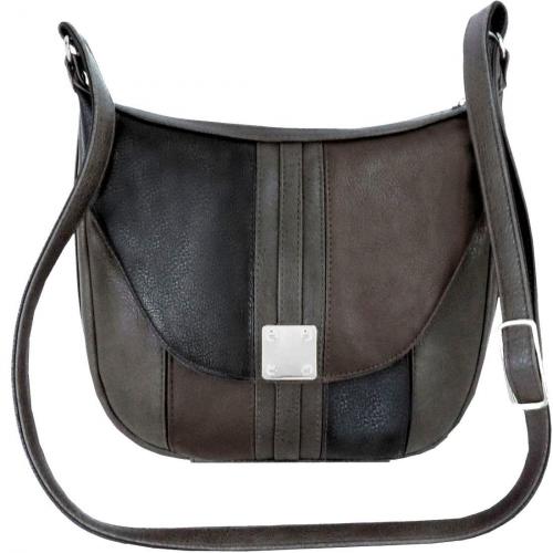 Сумка женская Стэлла серая комбинированная Крокус - Фабрика сумок «Кожгалантерея Крокус»