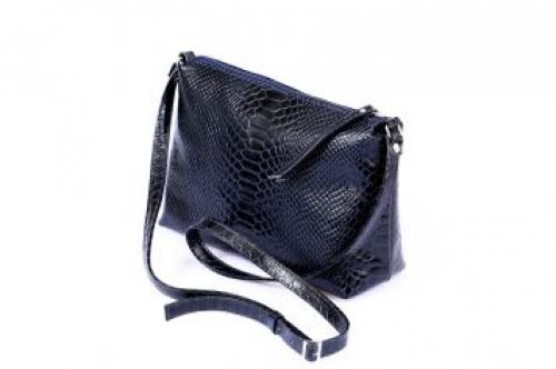 Женская сумка на плечо синяя ящерица Fabrizio - Фабрика сумок «Fabrizio»