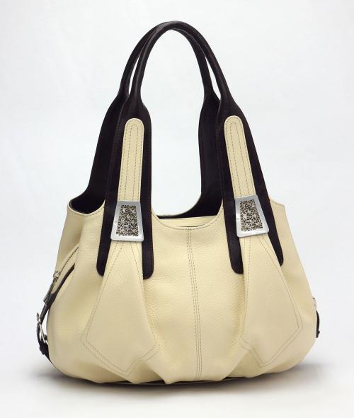 Кожаная женская сумка светлый беж  ALSWA - Фабрика сумок «ALSWA»