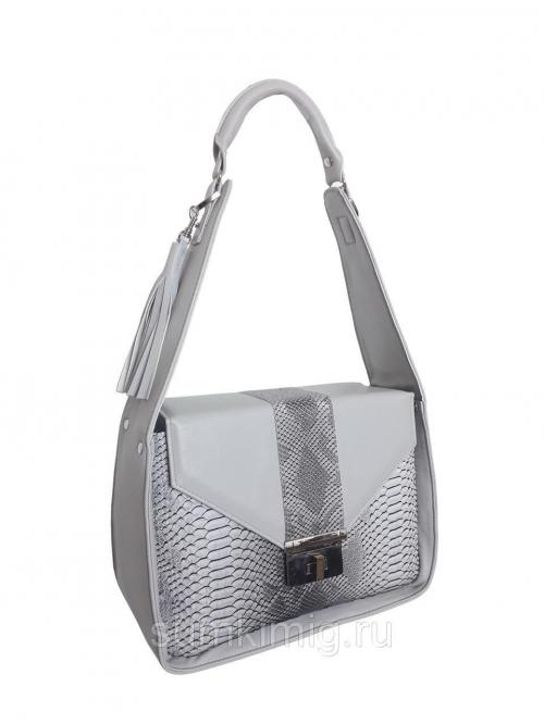 Женская сумка через плечо каркасная серая Миг - Фабрика сумок «Миг»