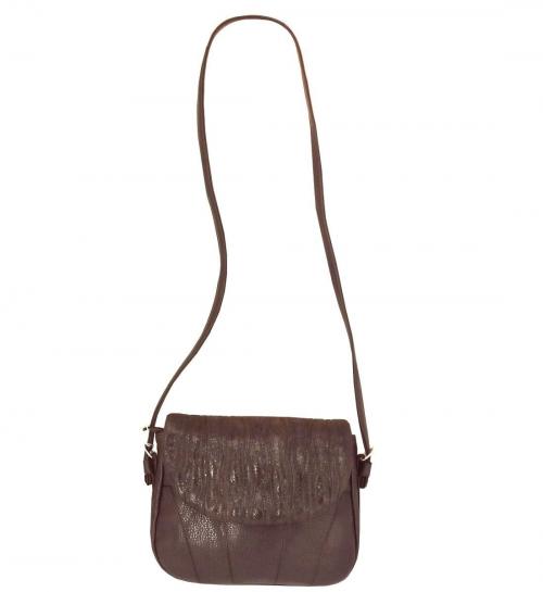 Женская сумка на плечо ЧЕРРИ коричневая Крокус - Фабрика сумок «Кожгалантерея Крокус»
