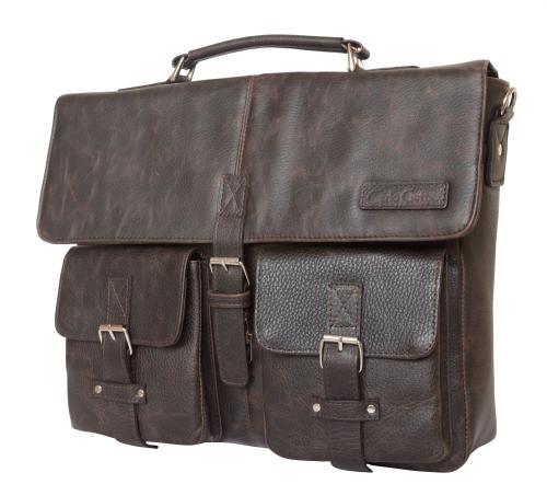 Кожаный портфель Fontevivo brown Carlo Gattini - Фабрика сумок «Carlo Gattini»