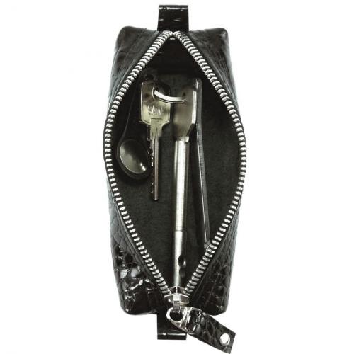 Ключница НЭО черная с металлической молнией Крокус - Фабрика сумок «Кожгалантерея Крокус»