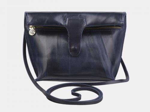 Синий кожаный женский клатч из натуральной кожи  - Фабрика сумок «Alexander TS»