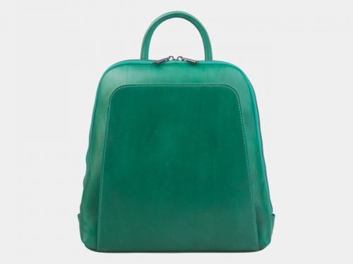 Зелёный кожаный рюкзак из натуральной кожи - Фабрика сумок «Alexander TS»