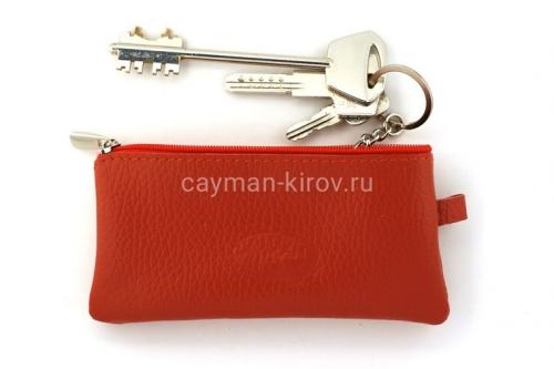 Ключница кожаная красная Cayman - Фабрика сумок «Cayman»