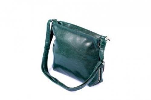 Кожаная сумка через плечо зеленая Fabrizio - Фабрика сумок «Fabrizio»