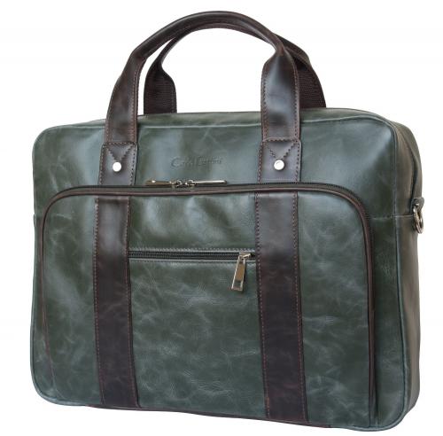 Кожаная сумка для ноутбука Rivoli green/brown Carlo Gattini - Фабрика сумок «Carlo Gattini»
