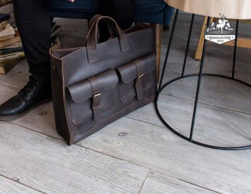 Мужская сумка коричневая Колумбия - Фабрика сумок «Banzaleather»