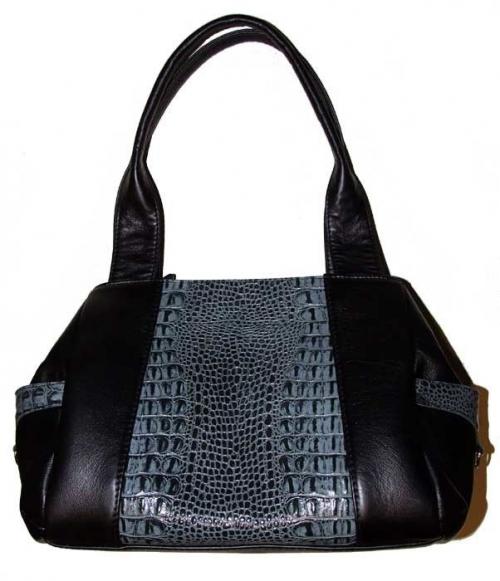 Женская сумка-клера серый крокодил Dalena - Фабрика сумок «Dalena»