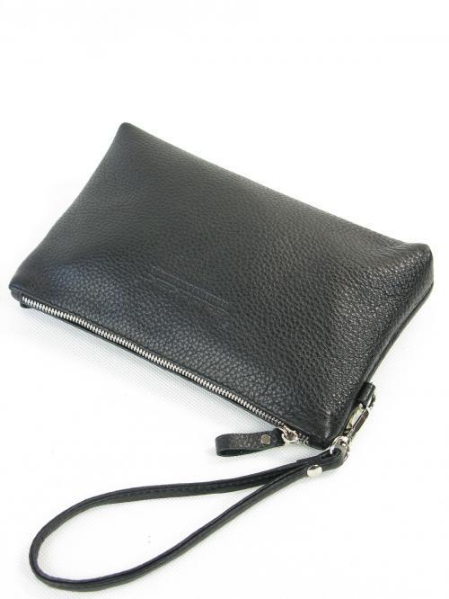 Кожаный кошелек на руку черный Studio KSK - Фабрика сумок «Studio KSK»