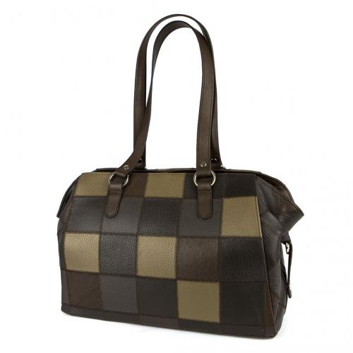 Женская сумка кожаная квадраты Барти - Фабрика сумок «Барти»